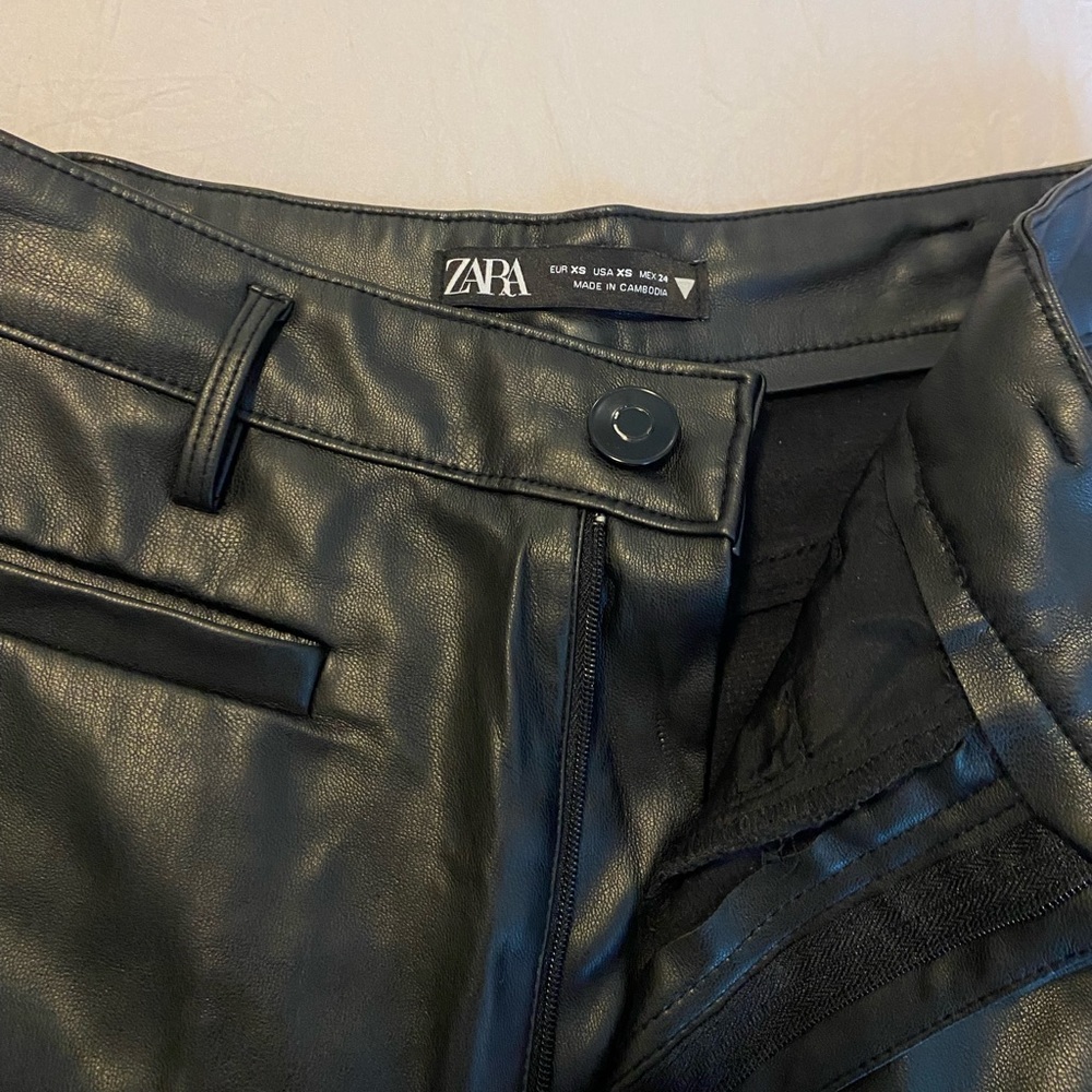 ZARA black leather pants size XS